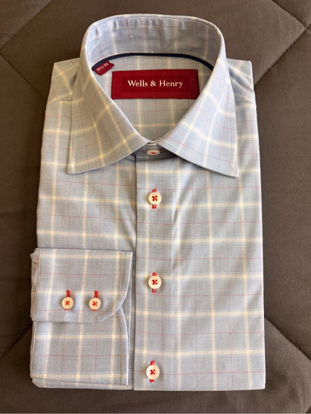 Light Blue Windowpane Dress Shirt